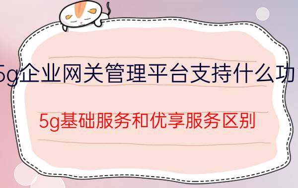 5g企业网关管理平台支持什么功能 5g基础服务和优享服务区别？